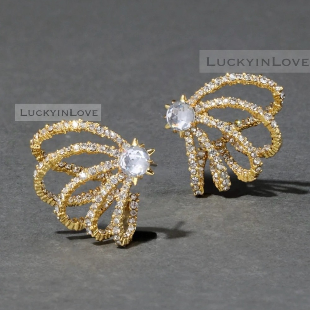 ALEXIS BITTAR Gold Crystal Lace Orbiting Thorny
Sculpted Essential Post Earrings